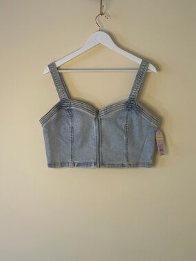 Target / Wild Fable Light Wash Denim Cropped Bustier Tank crop Top - Women’s XL